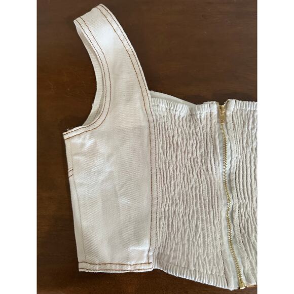 Miss Rosier Brielle Denim top size small - Picture 12 of 13